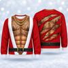 Christmas Fun Costume Fake Muscle  3D Print Long Sleeves Pullovers Autumn Winter Comfortable Base Outerwear Versatile Pullovers