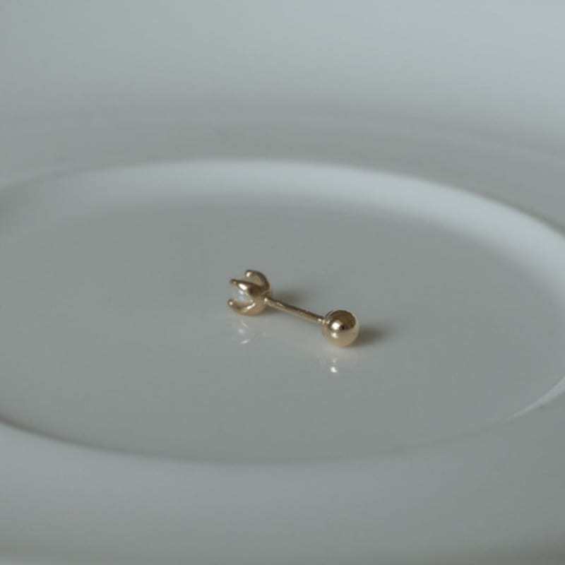 Youngglow 14k Pearl Barbell Piercing