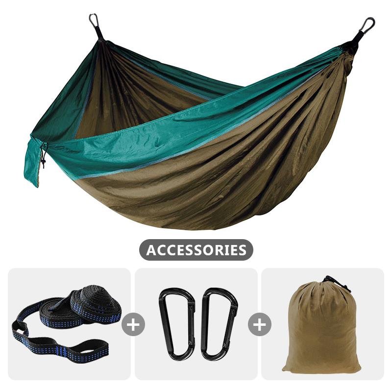 Camping Parachute Hammock 220x100cm Single Portable Outdoor Indoor Nylon Hammock Adult Child Swing For Adventure Garden