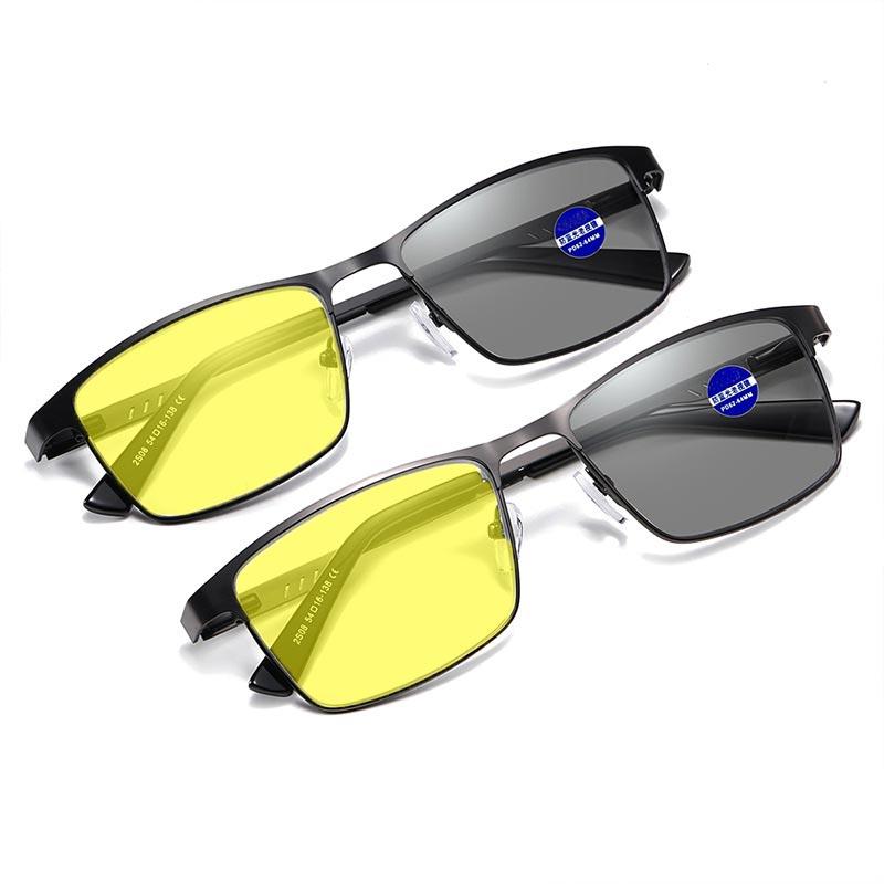 Business Frame Photochromic Night Vision Myopia Glasses Unisex Day and Night Dual-Use High Definition Driving Sunglasses