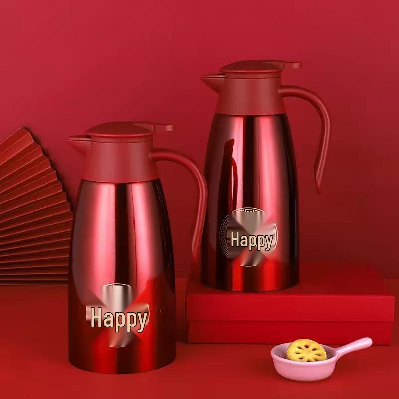 304 Stainless Steel Red Wedding Thermos Flask Pair
