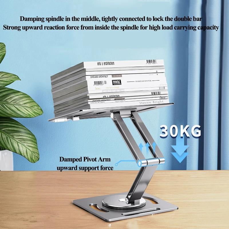 Supporto per Laptop in Alluminio Oatsbasf 360 Rotante Regolazione Altezza Angolo Supporto da Tavolo per Tablet Supporto Multifunzionale per Libri da Lettura