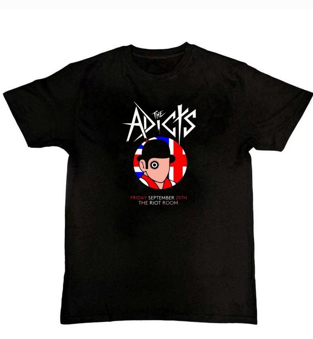 The Adicts British Flag Logo Graphic Print Mens T-Shirt S