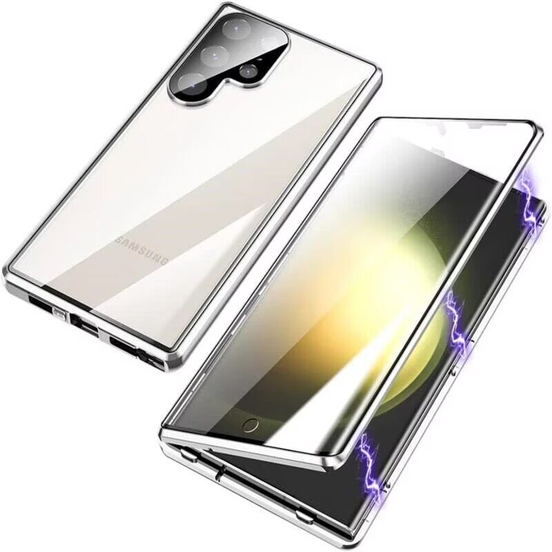 Case for Samsung Galaxy S26 Ultra S26+ Plus with Double Sided Tempered-Glass & Metal Frame Phone Bumpers Full Lens Protection Cover
