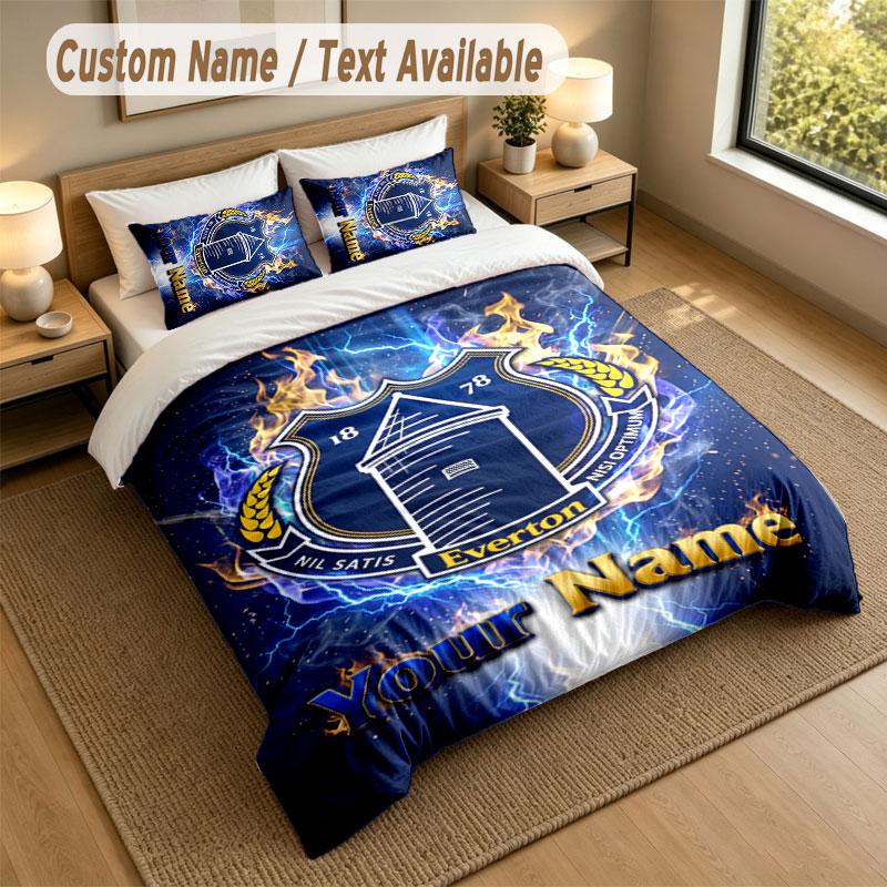 Sengetøjssæt 1 Dynebetræk 2 Pudebetræk Everton FC Print Blødt Sengetøj Soveværelse Indretning