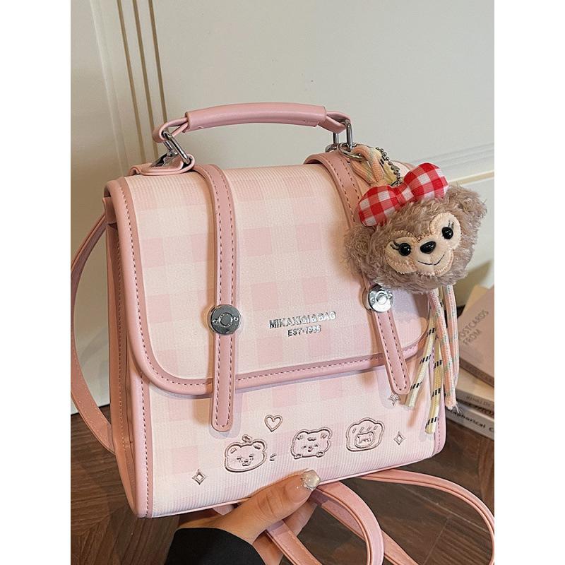 Schoolbag simple foreign style plaid backpack 1011 new fashion trend niche design backpack casual commuter bag