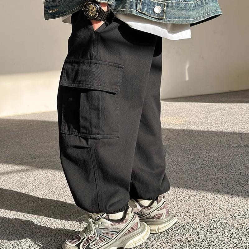 Pantaloni per ragazzi, pantaloni casual da lavoro, tendenza moda per bambini grandi primaverili e autunnali, pantaloni larghi, pantaloni alla caviglia alla moda