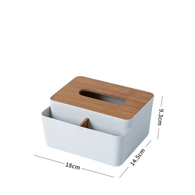 

Tissue Box Holder Bamboo Cover Toilet Paper Box Napkin Holder Case Tissue Paper Dispenser Paper Towel Storage Box Tissue Boxes сірий