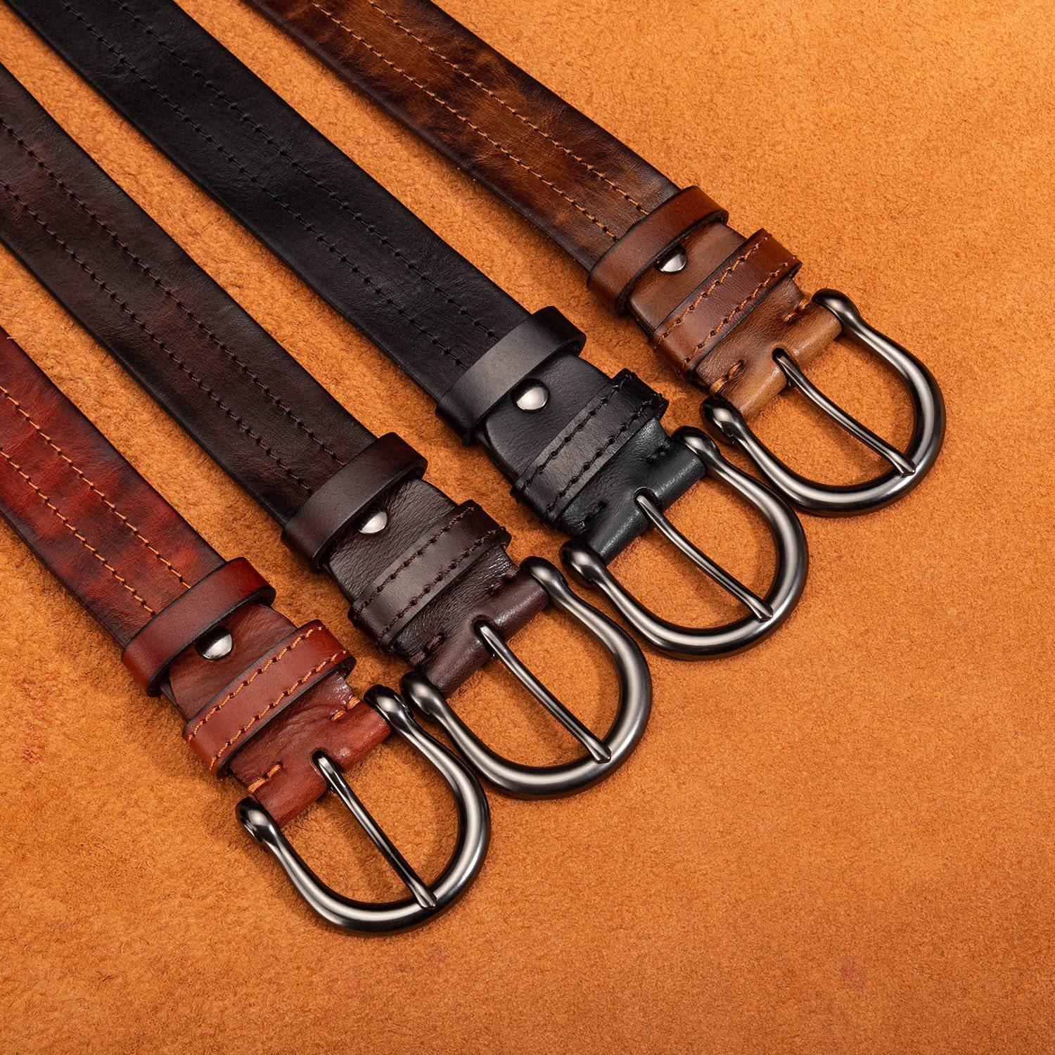 Find A Belt Italian Full-Grain First-Layer Cowhide Men S Western Denim Belt 115cm