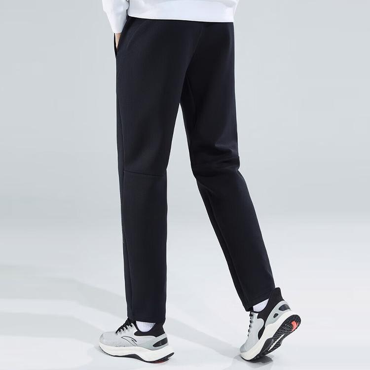 Anta Training Series Solid Color Letter Detail Casual Sports Long Pants Men Bottoms Black 152317315-1