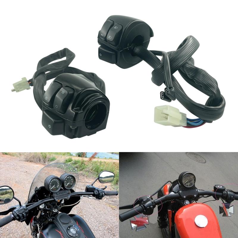 25mm Motorcycle Switches Motorbike Horn Button Electric Fog Lamp Turn Signal Light Start Handlebar Controller Switch 2x