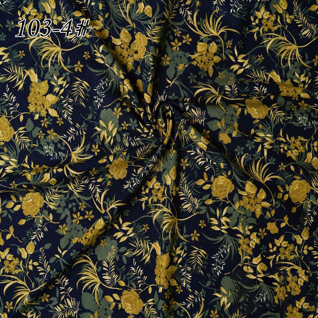 145x100cm Cotton Linen Small Floral Printed Fabric For Women's Clothing, Decorative Fabric DIY Handmade Sewing Cloth Fabric