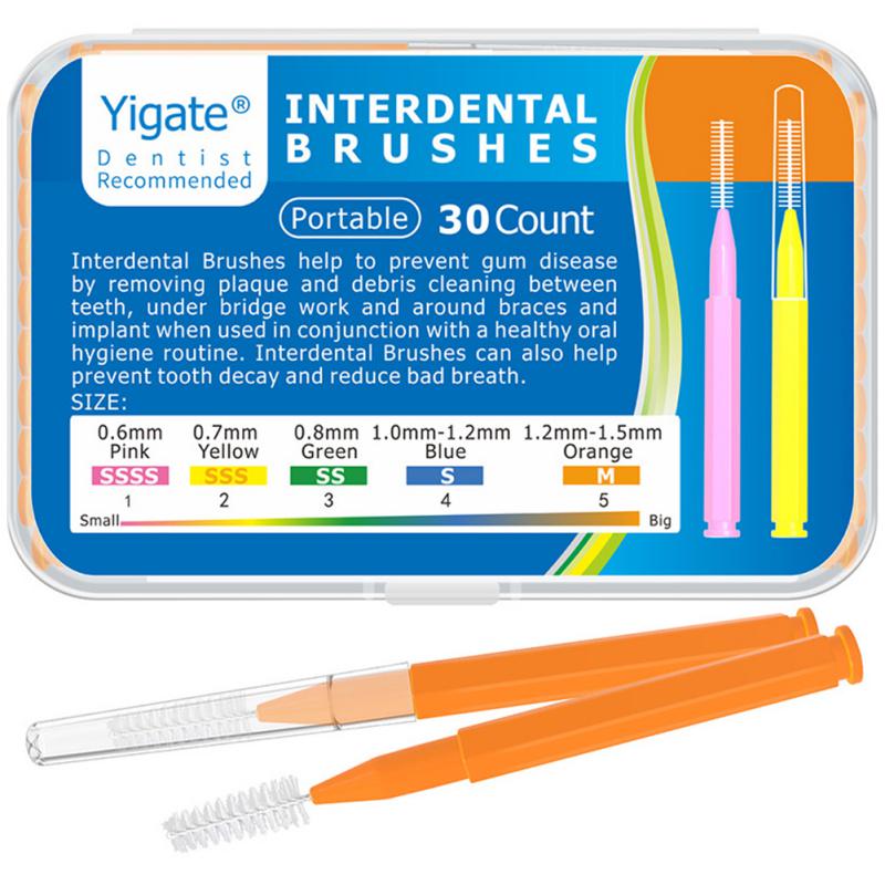 30 Stück I-förmige Interdentalbürste Denta Floss Interdentalreiniger Kieferorthopädische Zahnbürste Zahnstocher Mundpflege-Werkzeug