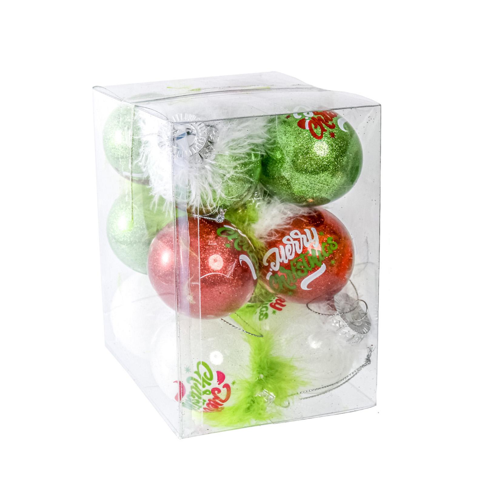 

12PCS-Pack Of Christmas Decoration Christmas Tree Ornaments With Green Hair, Cute Decoration Props One Size красный