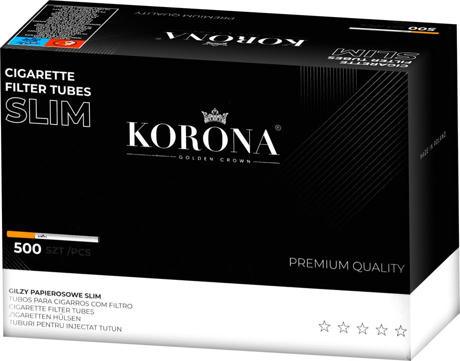 Elektrische Zigarettenstopfmaschine Slim+Zigarettenhülsen Korona Slim 500 Stück X 5