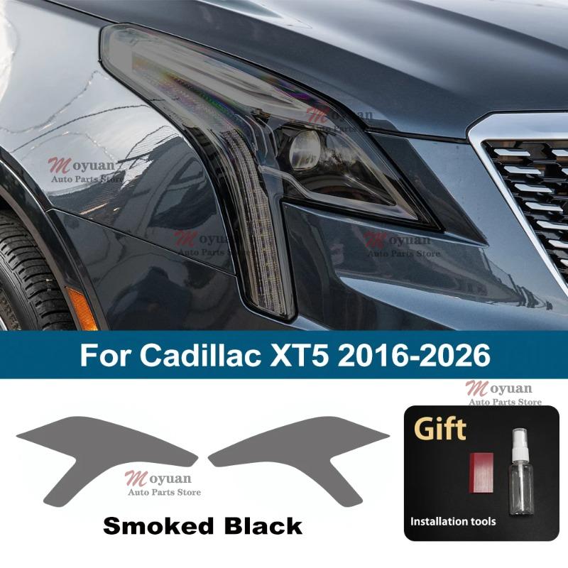 Für Cadillac XT5 2016-2026 Auto Scheinwerfer Schutz Auto Folie Frontscheinwerfer Transparent Schwarz TPU Außen Aufkleber Auto Zubehör