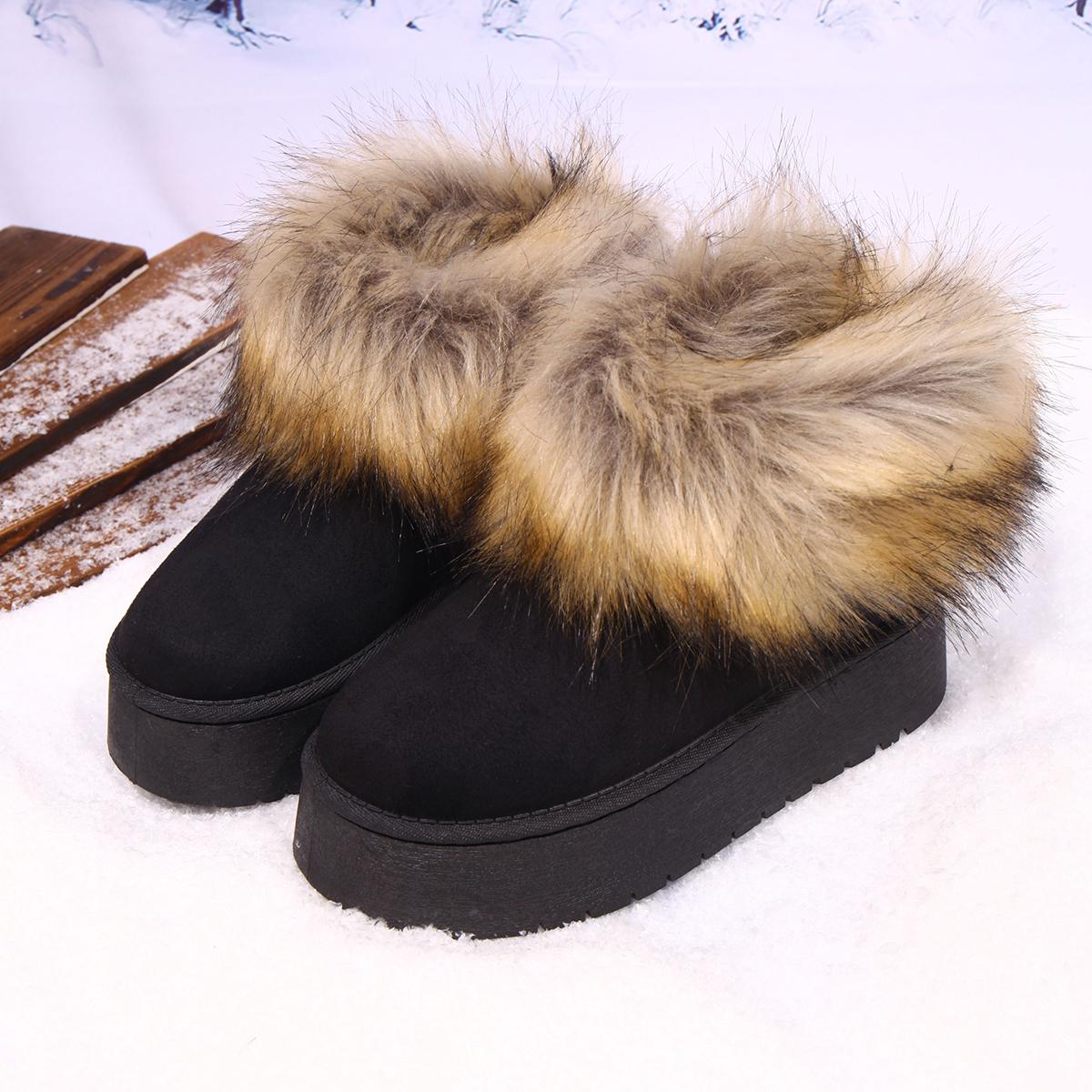 

Модные Роскошные Зимние Сапоги из Искусственного Меха Женские 2025 Зимние Удобные Толстая Подошва Нескользящие Меховые Ботильоны Модные Теплые Короткие Плюшевые Ботильоны 41 чёрный