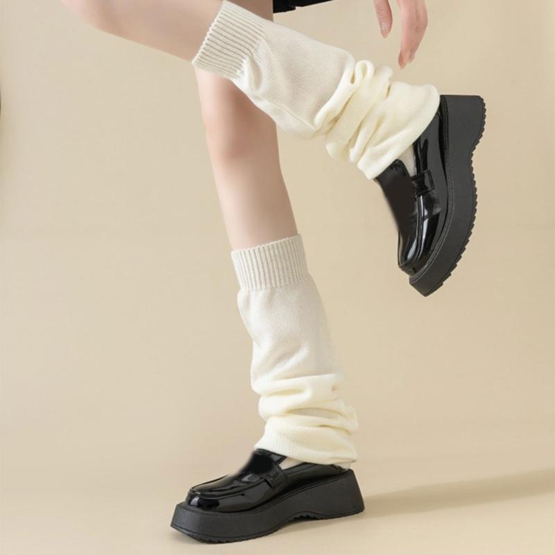Comfortable Wide Bubble Socks With Breathable Fabric And Stacked Design Loose Slouch Thigh High Boot Socks For Women