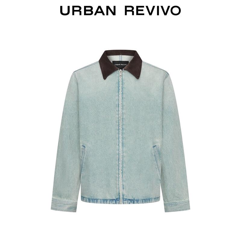 UR 2025 Fall Men's Pinstriped Lapel Denim Jacket