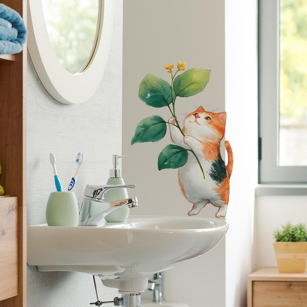 Personalized Painted Naughty Little Cat Living Room Entrance Hall Home Decoration Stickers