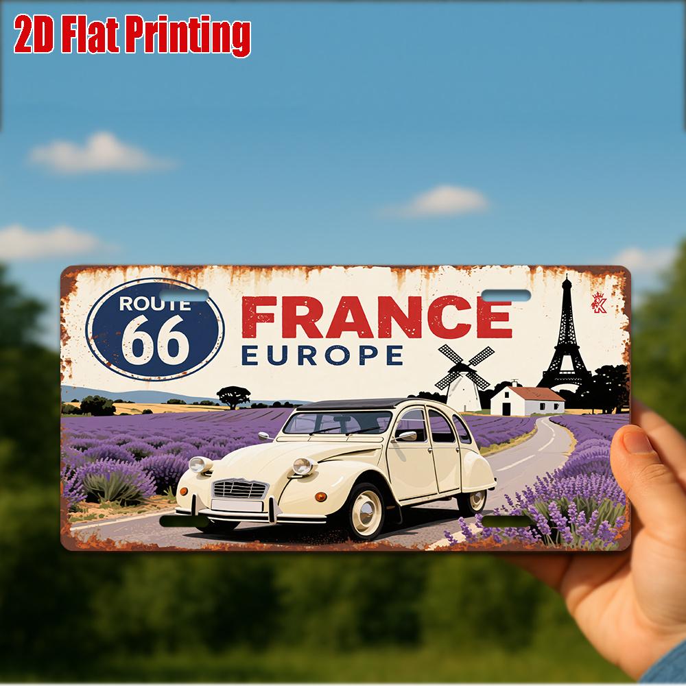 

D Flatpc Vintage Metal Sign Only for decoration Outdoor Wall Art (cm xcm) ROUTE FRANCE Aluminum Sign Vehicle 15x30cm(5.9x7.8inch)