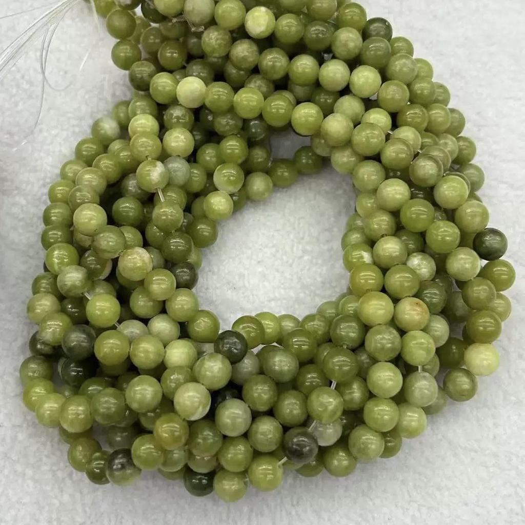 Natural South Jade Round Beads for DIY Jewelry and Accessories