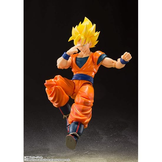 TAMASHII NATIONS S.H.Figuarts Dragon Ball Z Super Saiyan Full Power Son Goku, Environ. 140mm, PVC & A