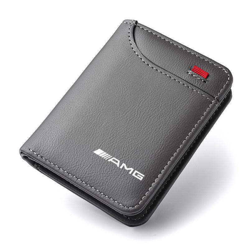 For Mercedes Benz AMG Smart W205 C300 W203 W206 W108 W124 1Pcs Car Driver License Storage Bag Wallet ID Card Protective Sleeve BG3