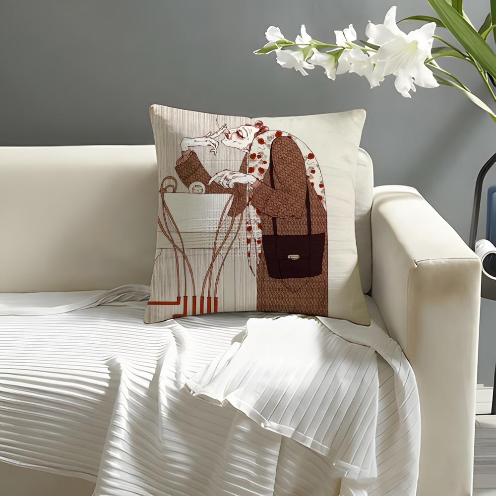The Strange Stories Cool Pillow Case Natural Linen Organic Fabric DoubleSided Printing Sofa Home Decor Cushion Cover