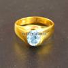 Aquamarine Oval Cut With 925 Sterling Silver Gold Plated Ring For Men's #A753 JL375659095749