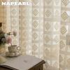 1ks NAPEARL 10-20% zatemnění Francouzský retro jednobarevný dutý diamantový mřížkový okraj Průsvitný závěs pro obývací pokoj Ložnice Balkon Domácí Dekor