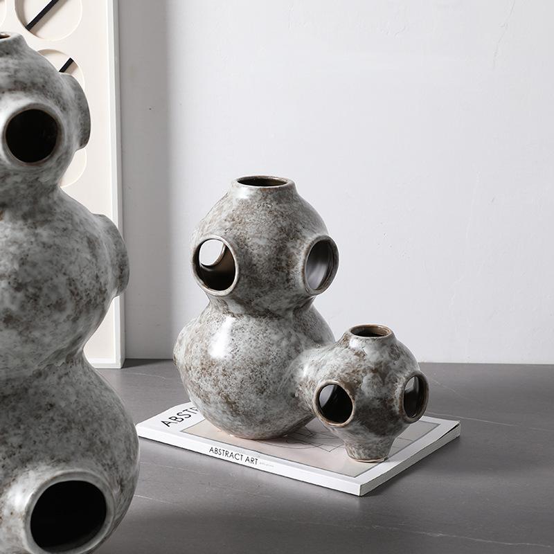 Ceramic Handicraft Abstract Planet Hollow Pipe Universe Ceramic Ornament Decorative Figurines Home Decoration Accessories