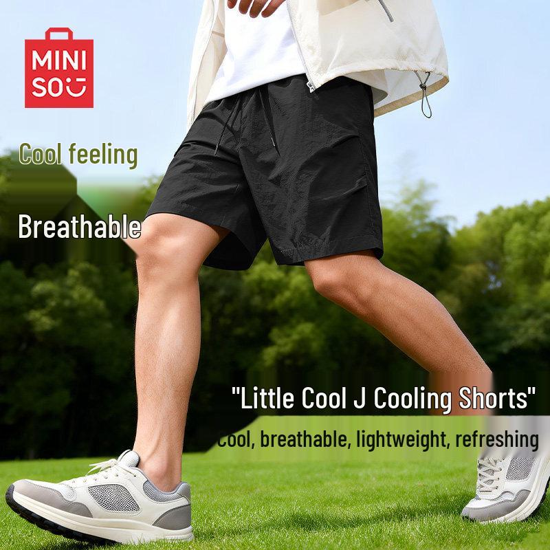 MINISO Men s Summer Ice Silk Pleated Cargo Shorts XL