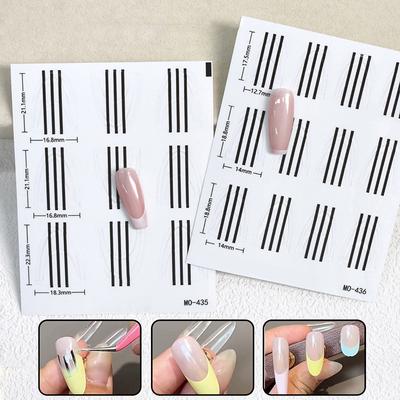 Deep U French Manicure Strip Nail Art Form Fransenspitze Schablone Guides Aufkleber Diy Linie Tipps Dekoration Werkzeug Selbstklebend