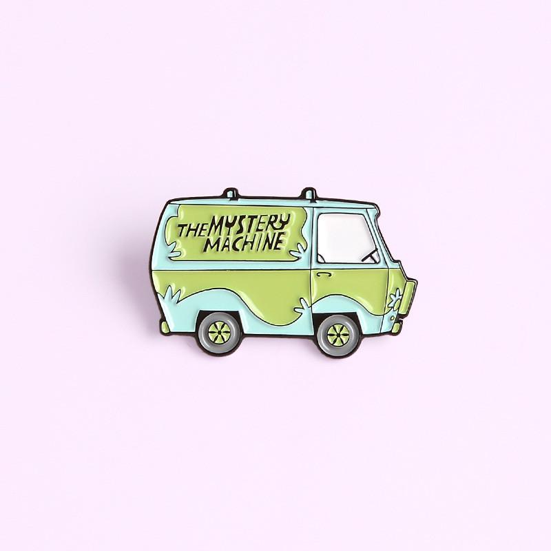 Adorable Cartoon Creative Cute Little Green Car Brooch Accessory For All Genders