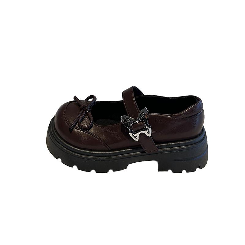 

Fashion Shoes Female 2025 Mary Janes Women s High Heel Platform Dress Pumps Women Bow Tie Round Toe Med Heel Buckle Strap Shoes Women 39 коричневый