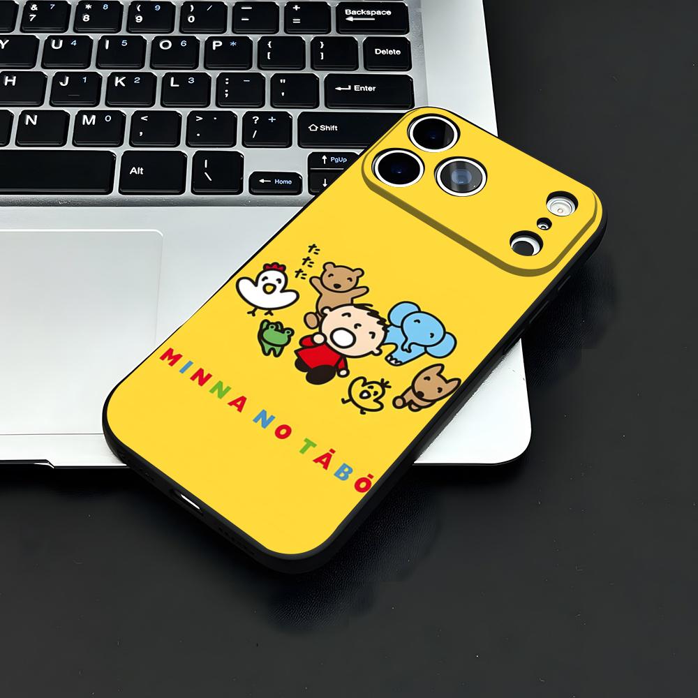 M-MINNA NO T-TABO Phone Case For IPhone 17 Air 16 E Pro Max 15 14 13 Mini 12 Pro 11 Max Plus Black Soft Shell