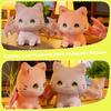 Plush Kitten Toy Cute Kitty Stuffed Animal Floral Cat Plushie Soft Hugging Pillow Decor Furry Purple Bat Cat Dolls Gifts for Xmas 11.8''