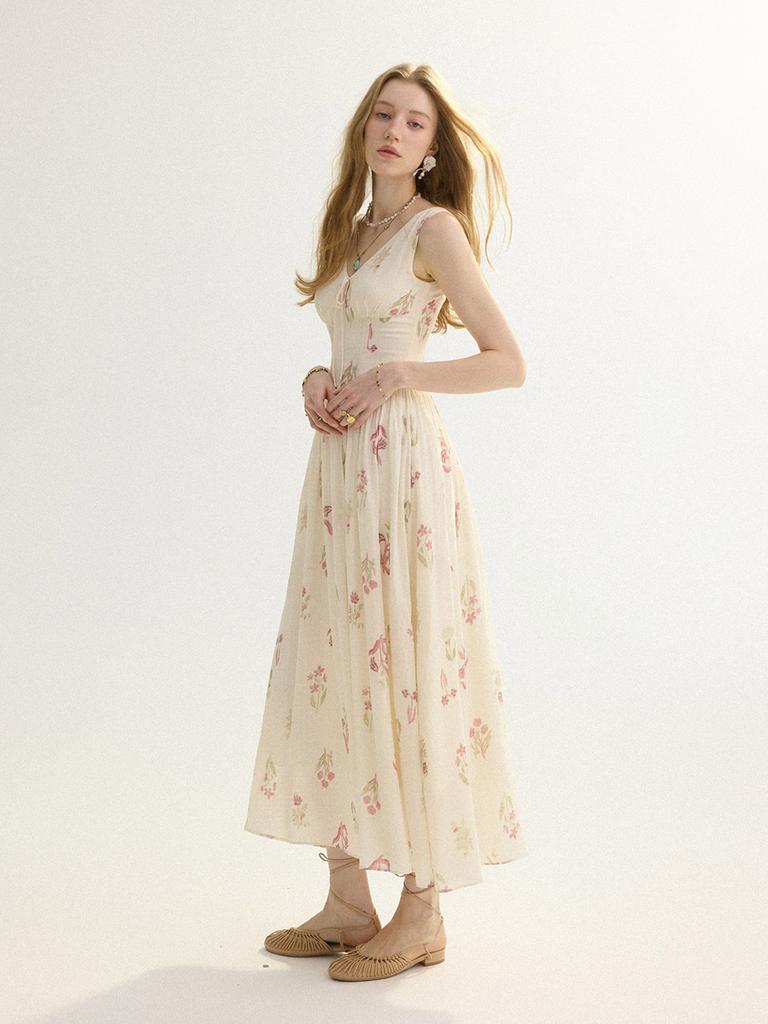 Sinseuden Rosebud Sleeveless Long Dress