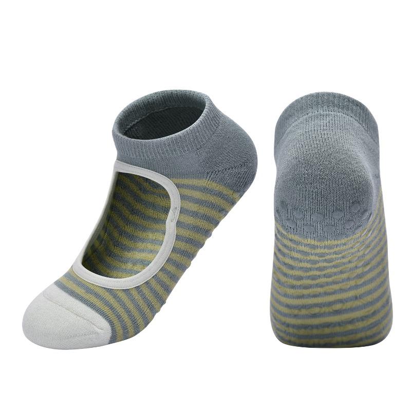 Women Backless Pilates Socks Towel Bottom Breathable Anti Slip Yoga Socks Ballet Dance Sports Socks Fitness Gym