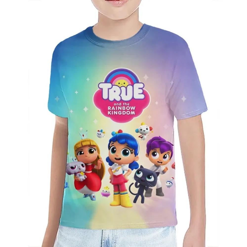 True and the Rainbow Kingdom T-Shirt Cute Kids High Quality T Shirts Childrens Clothing 3D Cartoon Print Comfortable kawaii Tees