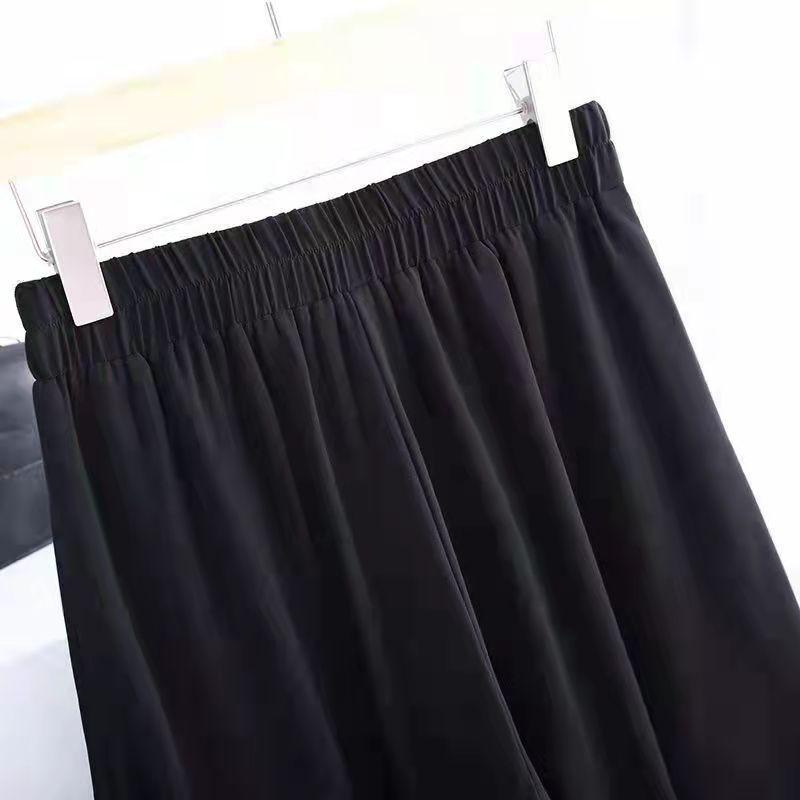 Culottes de vară din șifon pentru femei, casual, largi, cu talie înaltă, elegante, cu drapaj, pantaloni cu picior larg pentru mamă