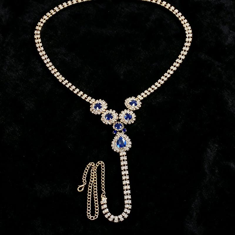 High Body Jewelry Sexy Waist Chain Thong Crystal Rhinestone Geometric Bikini Body Chain for Women Attractive