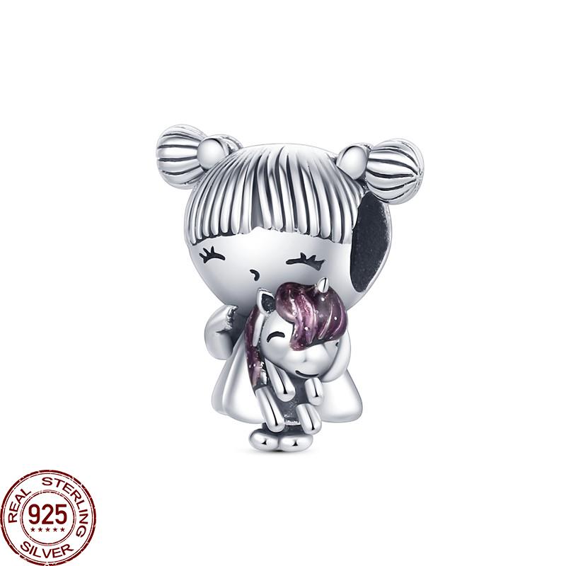 Women Copper Childhood Charm Beads Girl And Boy Playing Ocean Dangle Accessories Bracelets Necklace Jewelry Marking