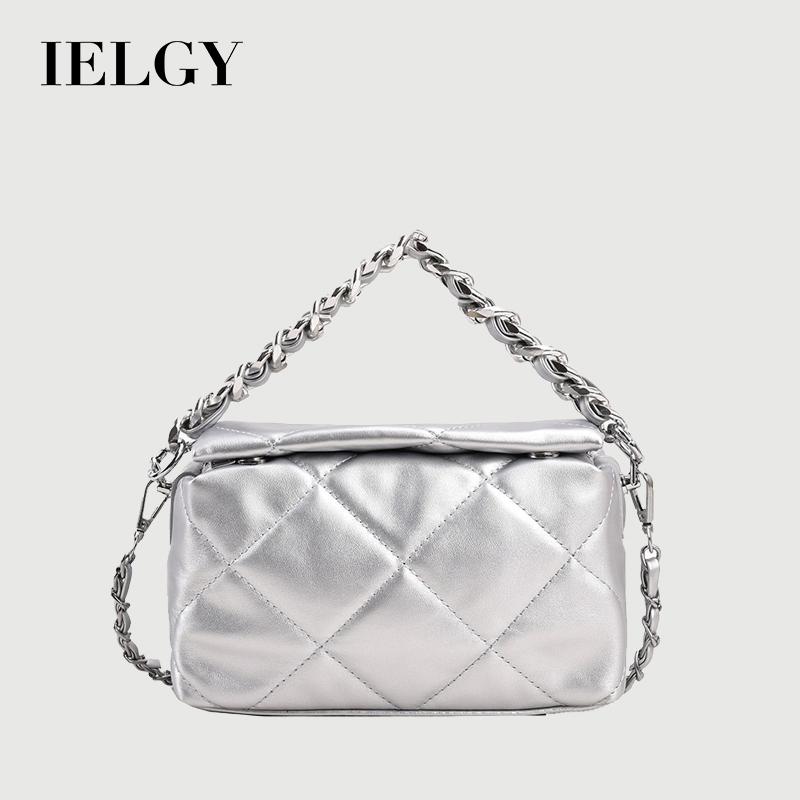 IELGY All-Match Diamond Chain Shoulder Bag Fashion Simple Cross-Body Small Square Bag