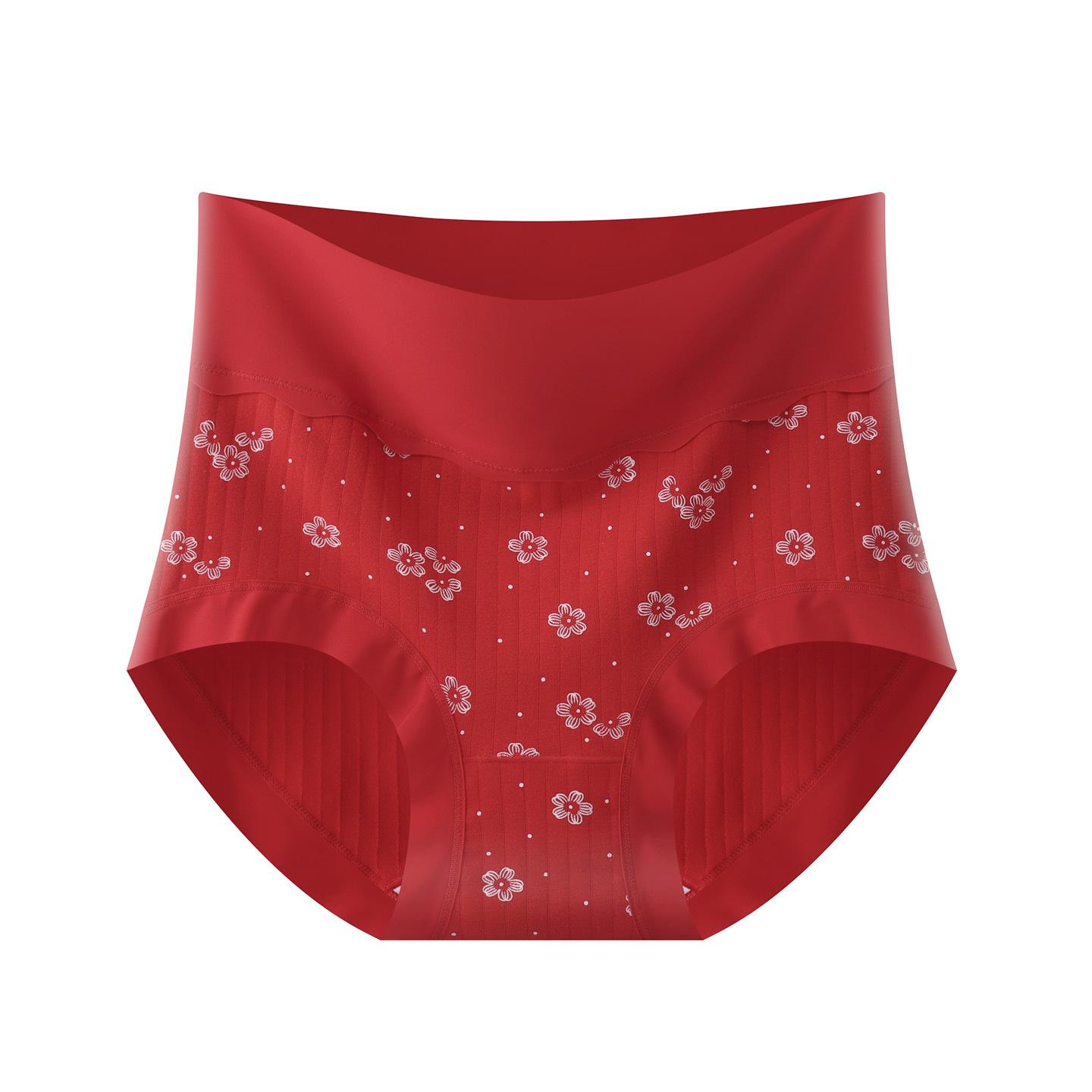 Lady Spring and Autumn Benming Year Red Skin Friendly Moisture Breathable Briefs M