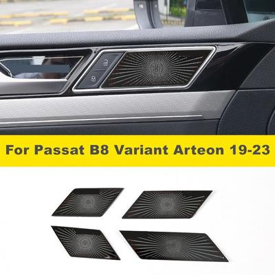 Passat B8 Varyant Arteon 2019-2023 için 4 adet/grup Araba Styling Kapı Kolu ses hoparlörü Çerçeve Kapak