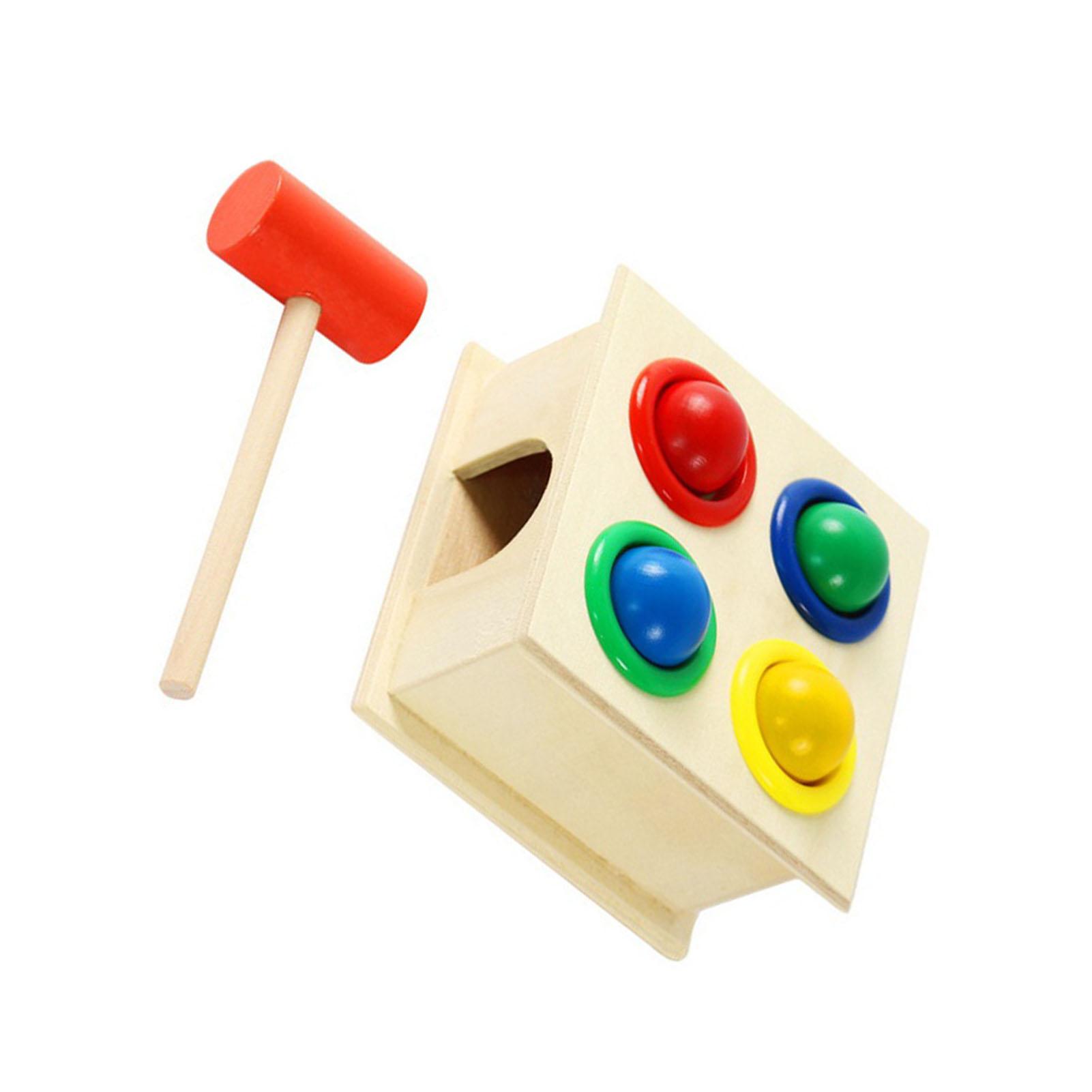 

Деревянный молоток с шариками Игрушка Раннее образование Тренировка координации рук и глаз Гладкая поверхность для малыша