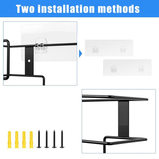Kovový držák přihrádky na rukavice s nástěnnou krabicí, protiskluzovými šrouby na kapesníky, nástěnný organizér, zdravotnictví