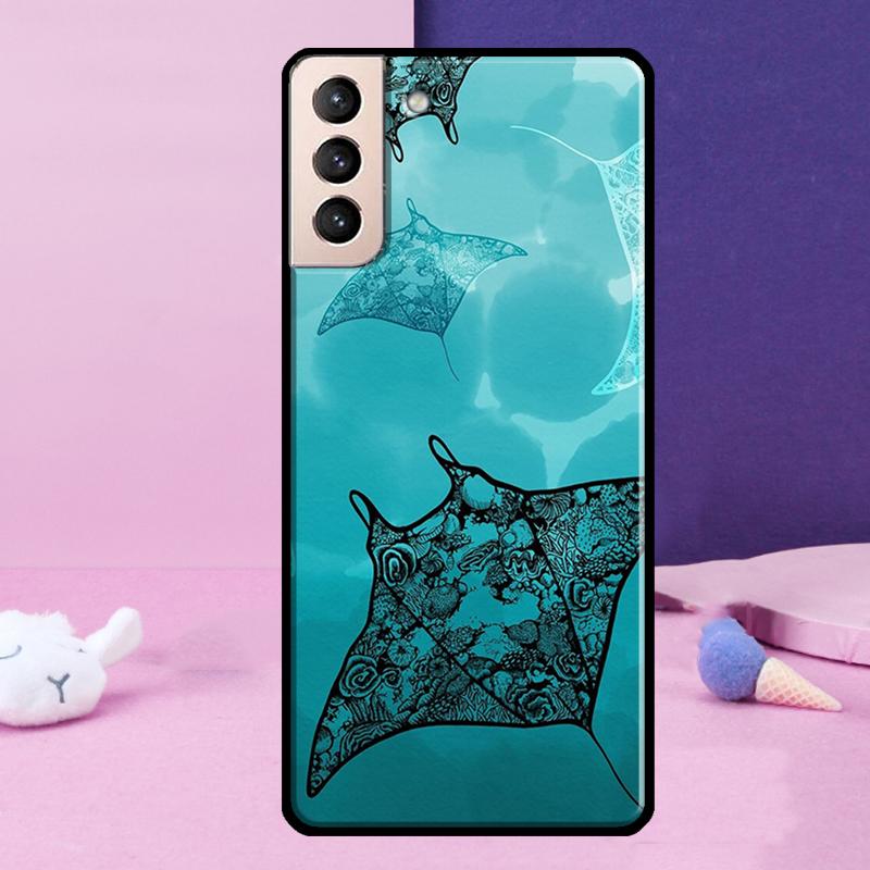 Animal Manta Ray Phone Case For Samsung Galaxy S25 Ultra S24 Ultra S9 S10 S20 S21 S22 Plus S23 S24 FE Cover